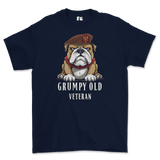 Grumpy Old Kings Royal Hussars Veteran Printed T-Shirt - Navy Blue