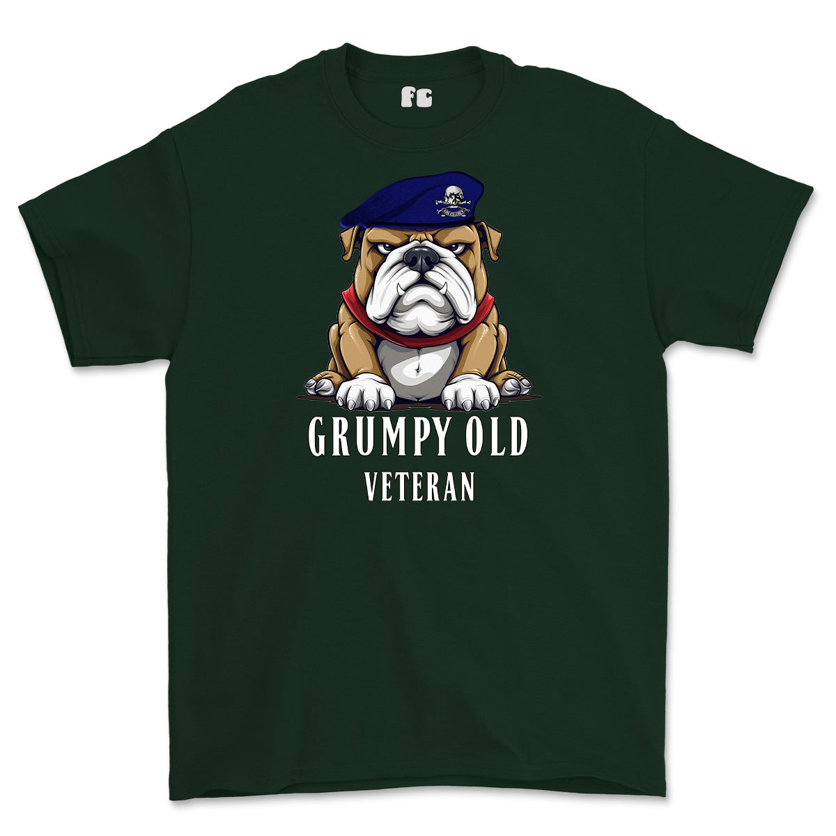 Grumpy Old 17th/21st Lancer Veteran Printed T-Shirt - Green