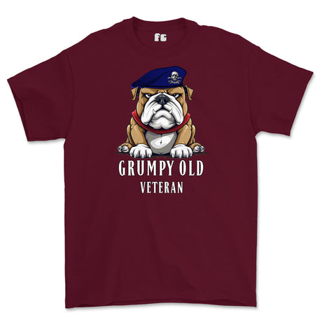 Grumpy Old 17th/21st Lancer Veteran Printed T-Shirt - Maroon