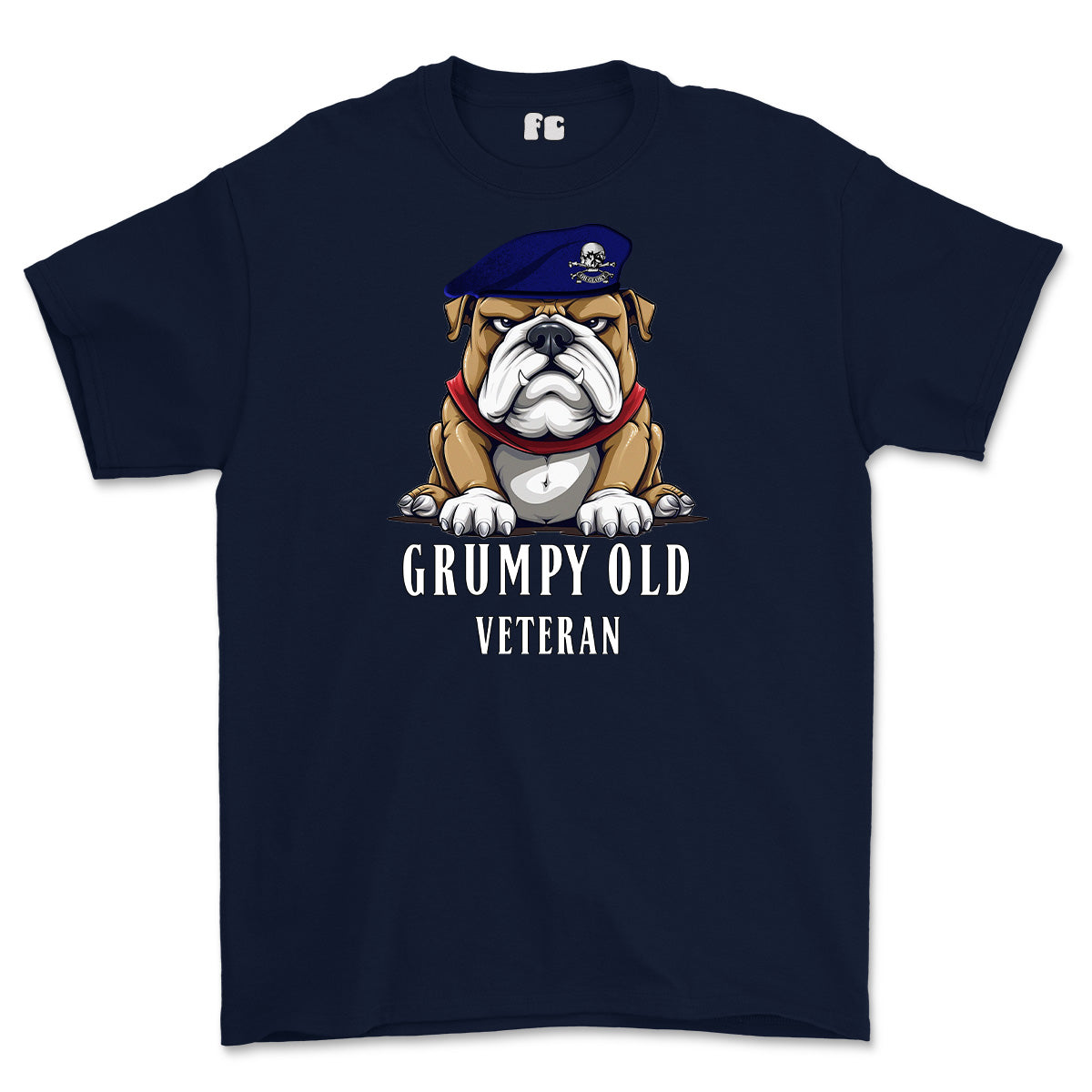 Grumpy Old 17th/21st Lancer Veteran Printed T-Shirt - Navy Blue
