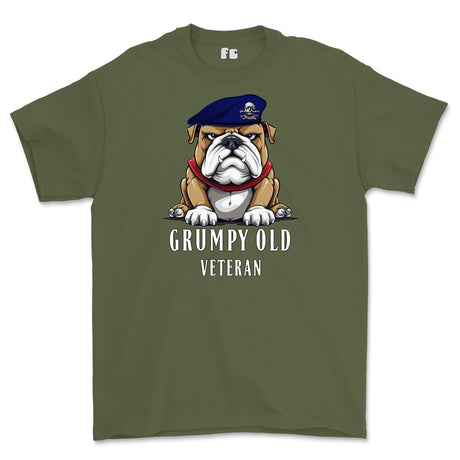 Grumpy Old 17th/21st Lancer Veteran Printed T-Shirt - Olive Green