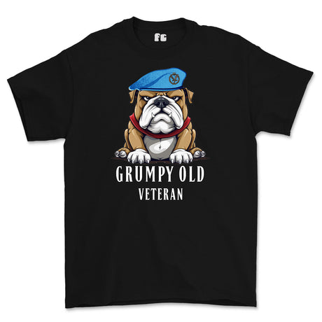 Grumpy Old Army Air Corps Veteran Printed T-Shirt - Black