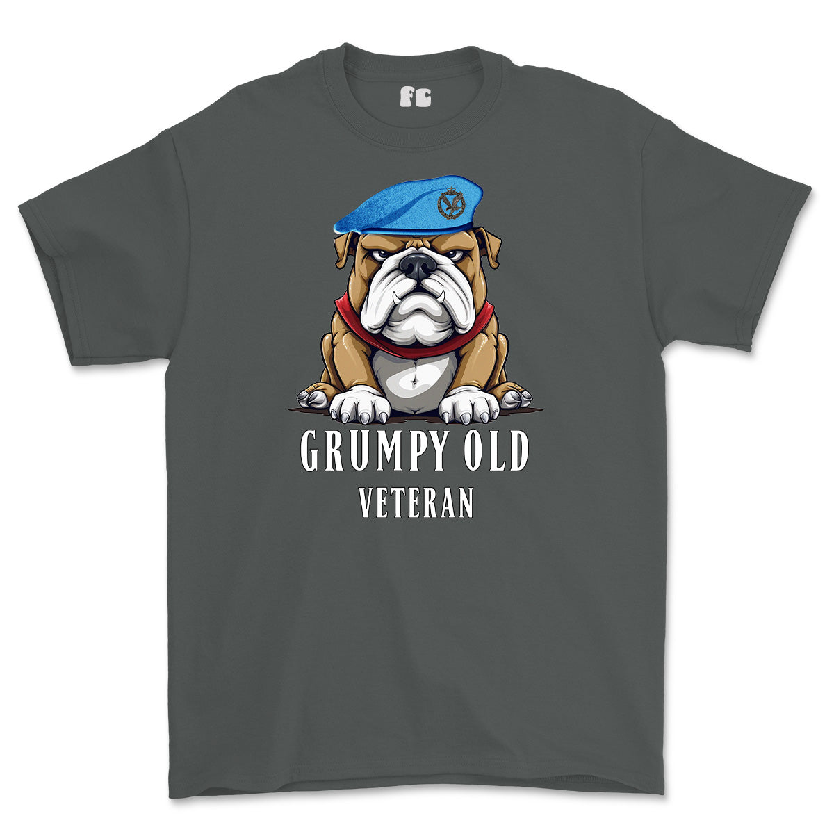 Grumpy Old Army Air Corps Veteran Printed T-Shirt - Charcoal