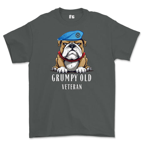 Grumpy Old Army Air Corps Veteran Printed T-Shirt - Charcoal