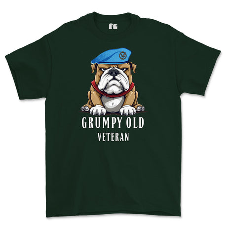 Grumpy Old Army Air Corps Veteran Printed T-Shirt - Green