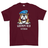 Grumpy Old Army Air Corps Veteran Printed T-Shirt - Maroon