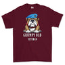 Grumpy Old Army Air Corps Veteran Printed T-Shirt - Maroon