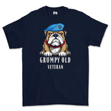 Grumpy Old Army Air Corps Veteran Printed T-Shirt - Navy Blue