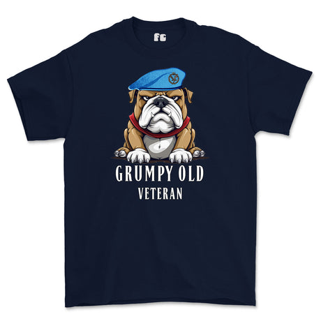 Grumpy Old Army Air Corps Veteran Printed T-Shirt - Navy Blue