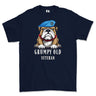 Grumpy Old Army Air Corps Veteran Printed T-Shirt - Navy Blue