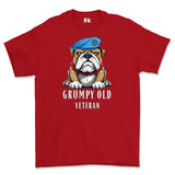 Grumpy Old Army Air Corps Veteran Printed T-Shirt - Red