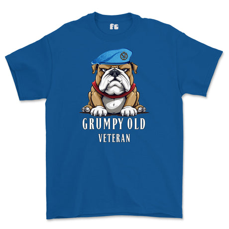 Grumpy Old Army Air Corps Veteran Printed T-Shirt - Royal Blue