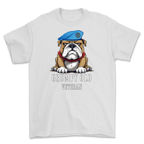 Grumpy Old Army Air Corps Veteran Printed T-Shirt - White