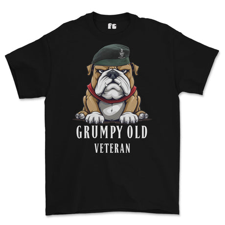 Grumpy Old Queens Royal Hussars Veteran Printed T-Shirt - Black