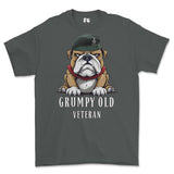 Grumpy Old Queens Royal Hussars Veteran Printed T-Shirt - Charcoal