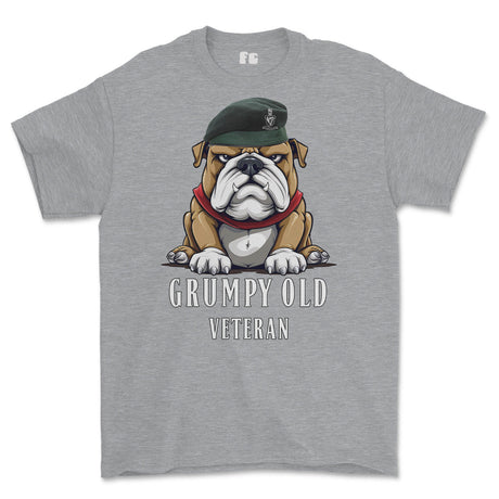 Grumpy Old Queens Royal Hussars Veteran Printed T-Shirt - Sports Grey