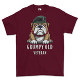 Grumpy Old Queens Royal Hussars Veteran Printed T-Shirt - Maroon