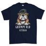 Grumpy Old Queens Royal Hussars Veteran Printed T-Shirt - Navy Blue