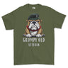 Grumpy Old Queens Royal Hussars Veteran Printed T-Shirt - Olive Green