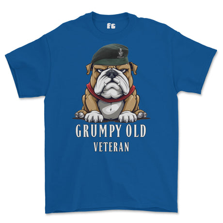 Grumpy Old Queens Royal Hussars Veteran Printed T-Shirt - Royal Blue