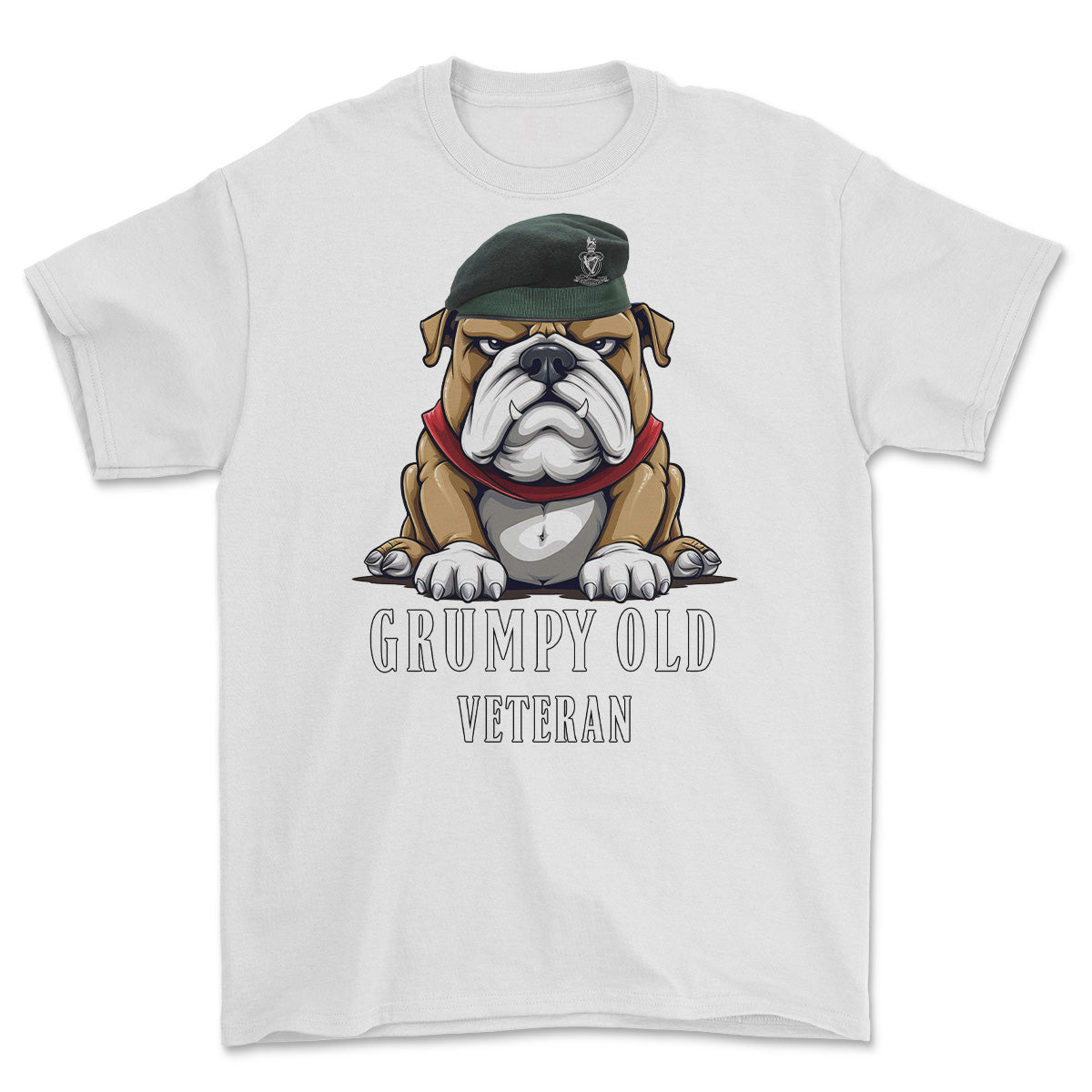 Grumpy Old Queens Royal Hussars Veteran Printed T-Shirt - White
