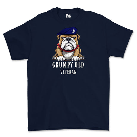 Grumpy Old Royal Armoured Corps Veteran Printed T-Shirt - Navy Blue