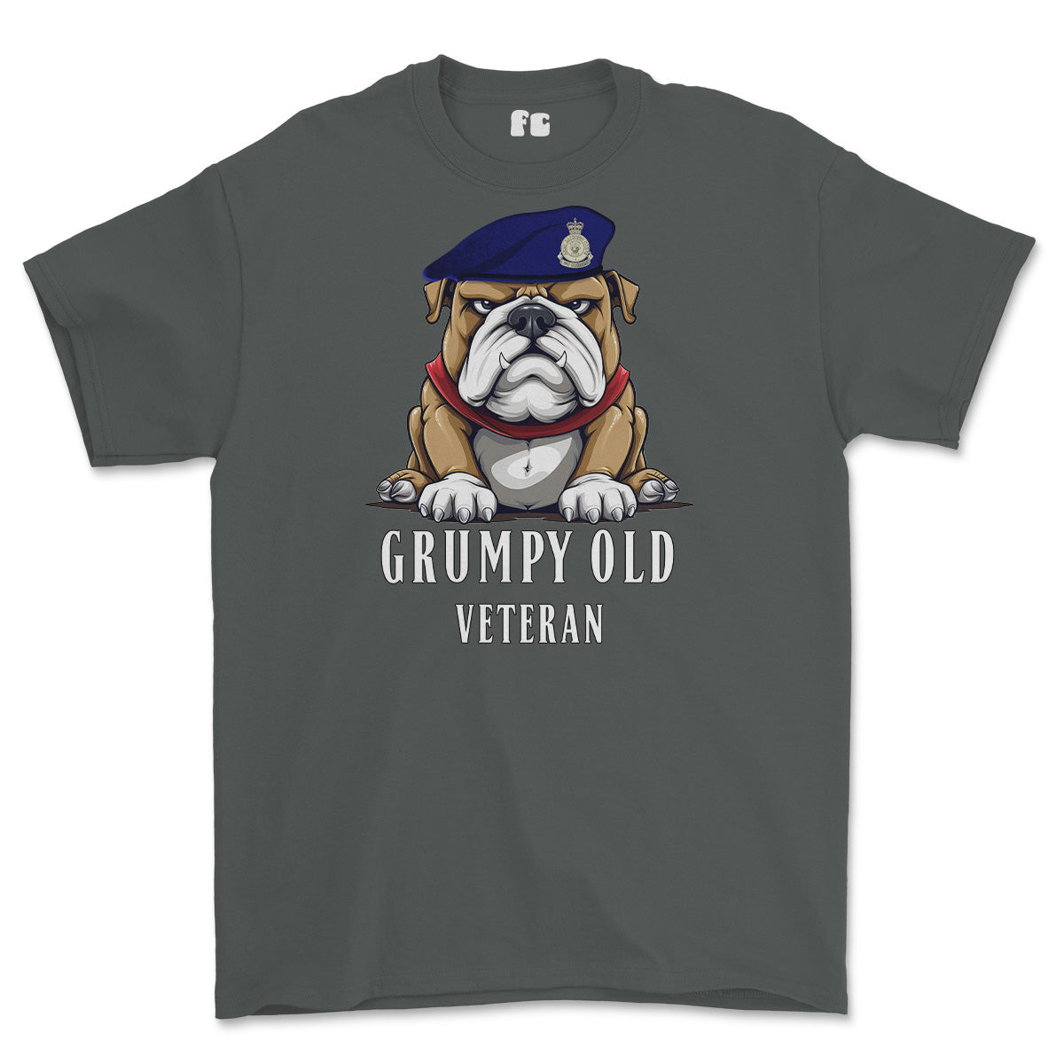 Grumpy Old Army Catering Corps ACC Veteran Printed T-Shirt - Charcoal