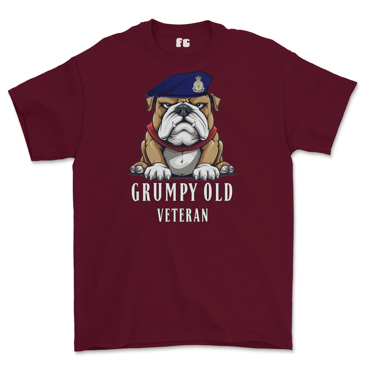 Grumpy Old Army Catering Corps ACC Veteran Printed T-Shirt - Maroon