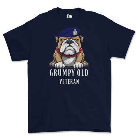 Grumpy Old Army Catering Corps ACC Veteran Printed T-Shirt - Navy Blue
