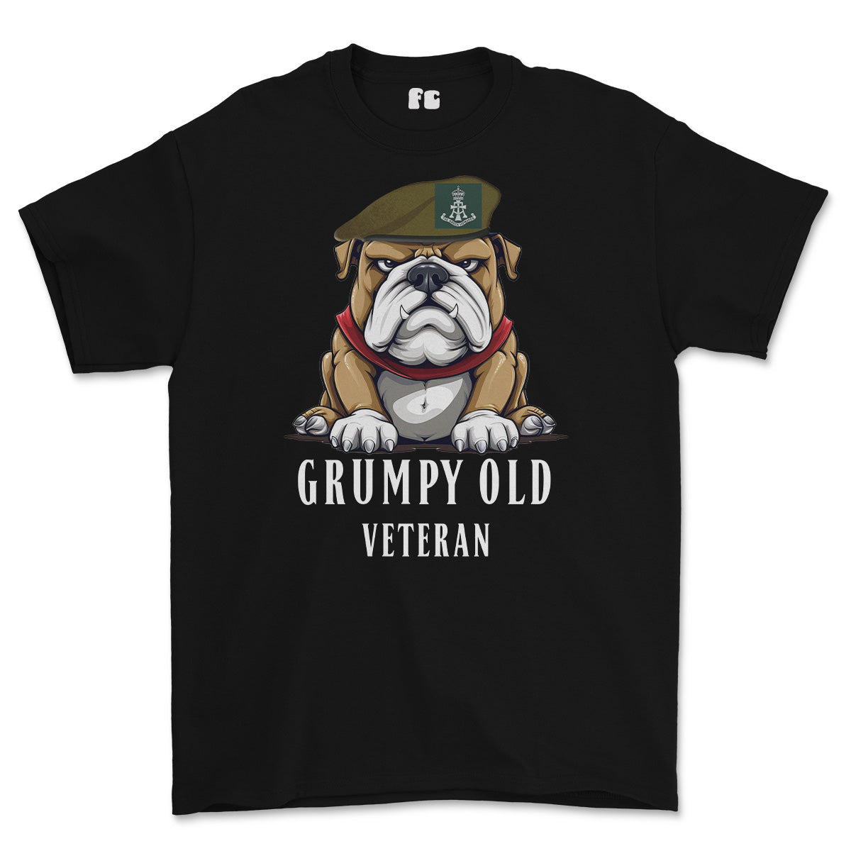 Grumpy Green Howards Veteran Printed T-Shirt - Black