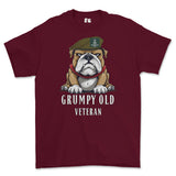 Grumpy Green Howards Veteran Printed T-Shirt - Maroon