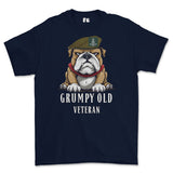 Grumpy Green Howards Veteran Printed T-Shirt - Navy Blue