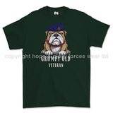 Grumpy Old Blues And Royals Veteran Printed T-Shirt - Commando Green