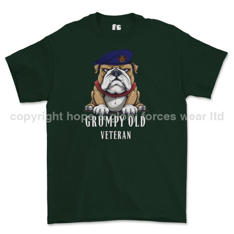 Grumpy Old Blues And Royals Veteran Printed T-Shirt - Commando Green