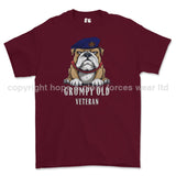 Grumpy Old Blues And Royals Veteran Printed T-Shirt - Maroon