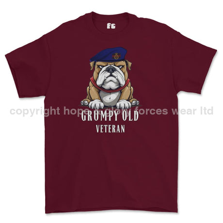 Grumpy Old Blues And Royals Veteran Printed T-Shirt - Maroon