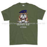Grumpy Old Blues And Royals Veteran Printed T-Shirt - Military Green