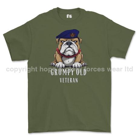 Grumpy Old Blues And Royals Veteran Printed T-Shirt - Military Green