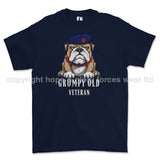 Grumpy Old Blues And Royals Veteran Printed T-Shirt - Navy Blue