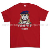 Grumpy Old Blues And Royals Veteran Printed T-Shirt - Red