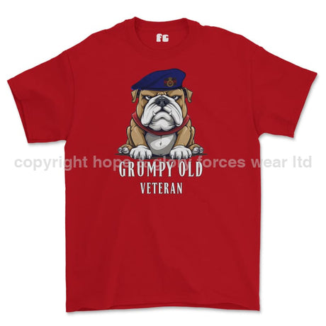 Grumpy Old Blues And Royals Veteran Printed T-Shirt - Red