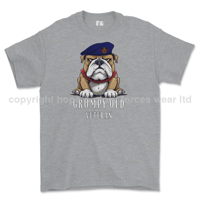 Grumpy Old Blues And Royals Veteran Printed T-Shirt - Sports Grey
