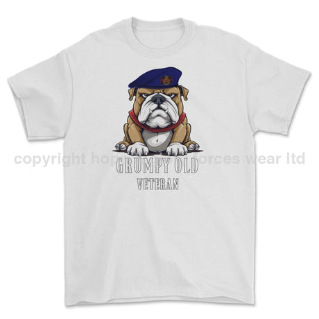 Grumpy Old Blues And Royals Veteran Printed T-Shirt - White