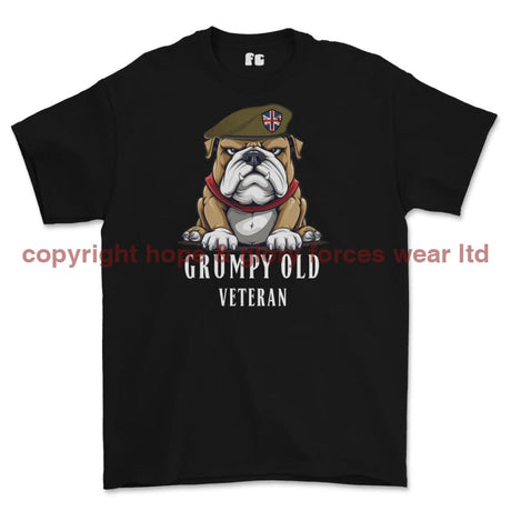 Grumpy Old British Veteran Printed T-Shirt - Black