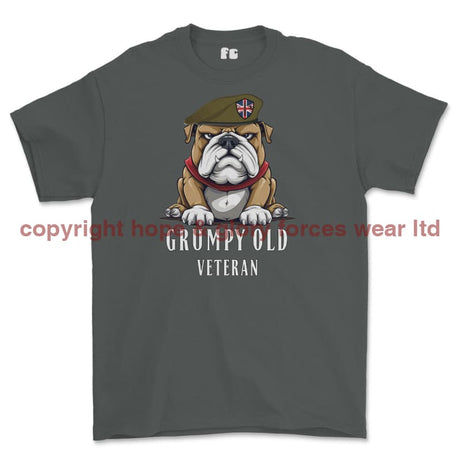 Grumpy Old British Veteran Printed T-Shirt - Charcoal