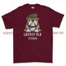 Grumpy Old British Veteran Printed T-Shirt - Maroon