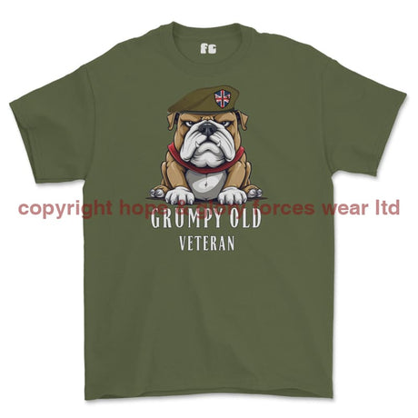 Grumpy Old British Veteran Printed T-Shirt - Military Green