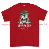 Grumpy Old British Veteran Printed T-Shirt - Red