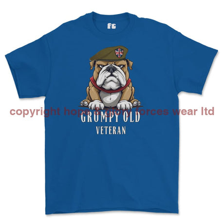 Grumpy Old British Veteran Printed T-Shirt - Royal Blue