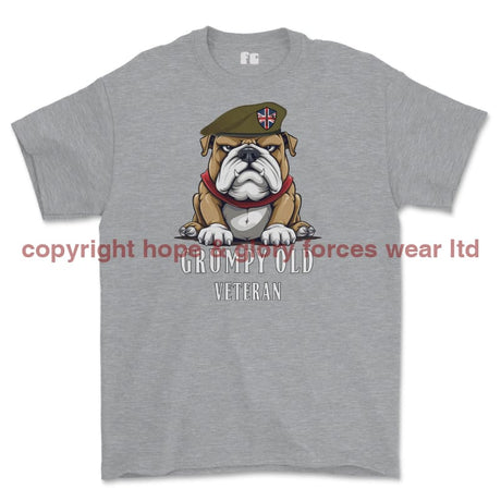Grumpy Old British Veteran Printed T-Shirt - Sports Grey